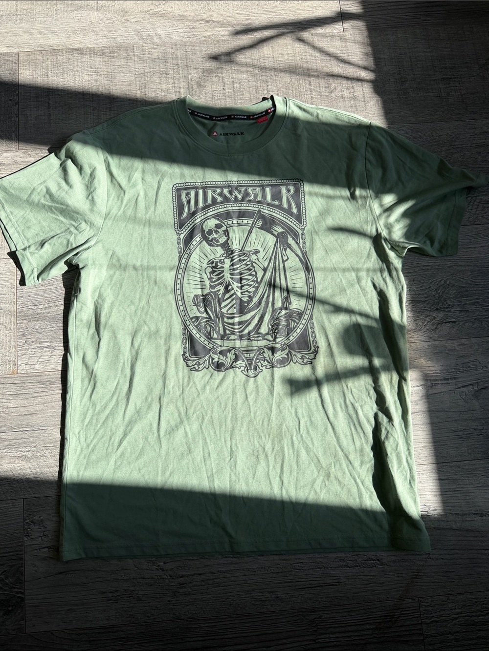 Airwalk Sage Green Graphic Skeleton Tee